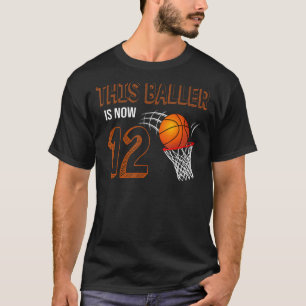 Camiseta festa de aniversário de jogador de basquete de 12 