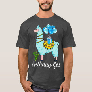 Camiseta Festa de aniversario de meninas legal Alpaca Llama