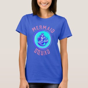 Camiseta Festa de aniversário de Mermaid Squad