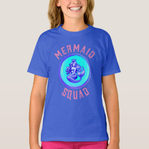 Camiseta Festa de aniversário de Mermaid Squad