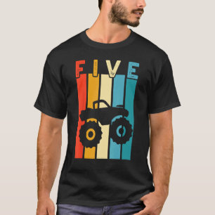 Camiseta festa de aniversário De Monstro De Caminhões Com 5