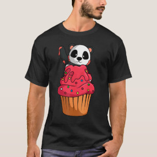 Camiseta Festa de Aniversário de Panda, Cupcake de Bday Cel