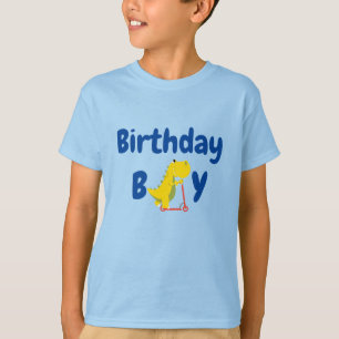 Camiseta Festa de aniversário de patinete de dinossauros de