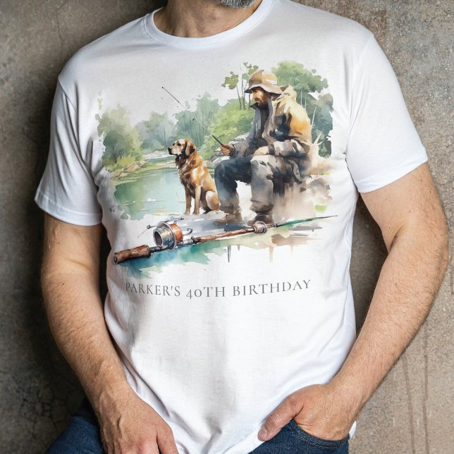 Camiseta Festa de aniversário de pesca personalizada por aq (Criador carregado)