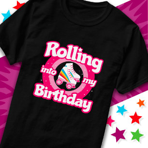 Camiseta Festa de aniversário de Rink de Rink de Rotação do