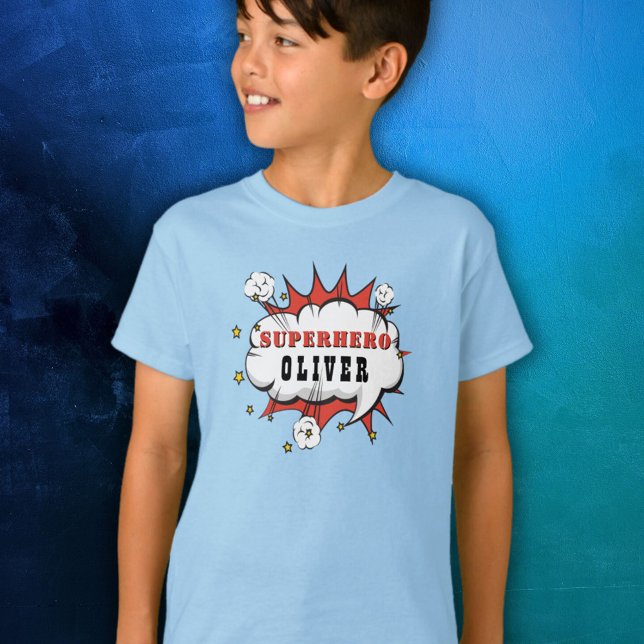 Camiseta Festa de aniversário de Super Herói dos BD (Criador carregado)