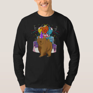Camiseta Festa de aniversário de urso castanho
