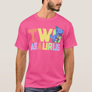 Camiseta Festa de aniversário Dinossauro 2N, Dois Asaurus, 