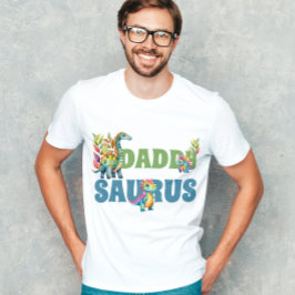 Camiseta Festa de aniversário Dinossauro Pai Cuja Feta Saur