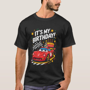 Camiseta Festa de Aniversário Divertida de Carro de Corrida