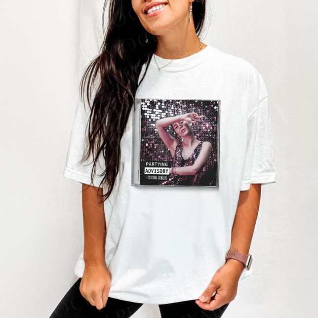 Camiseta Festa de aniversário do álbum do Music CD (Music CD Case Album Cover Birthday Party T-Shirt
)