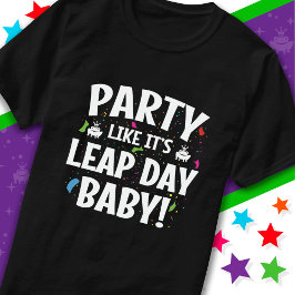 Camiseta Festa de Aniversário do Ano Bissexto Bebê do Dia 2