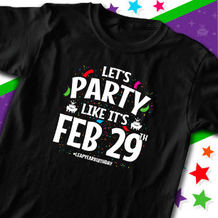 Camiseta Festa de aniversário do Ano Leap Fev 29 Dia Leap