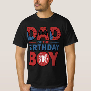 Camiseta Festa de Aniversário do Aranha Pai do Aniversarian