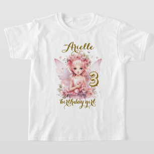 Camiseta Festa de aniversário do chá do jardim floral da Fa
