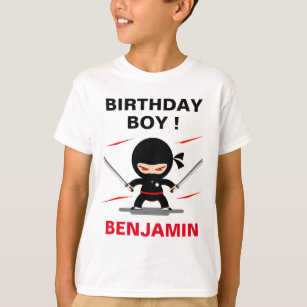 Camiseta Festa de aniversário do Guerreiro Ninja Cute