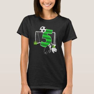 Camiseta festa de aniversário do jogador de futebol de 5 an