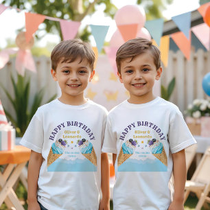 Camiseta Festa de aniversário dos Sorvetes gêmeos legal