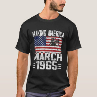 Camiseta Festa de aniversário Em Março De 1965, American US