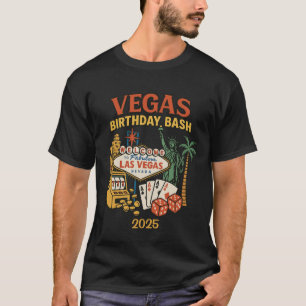 Camiseta Festa de Aniversário em Vegas Data Personalizada &