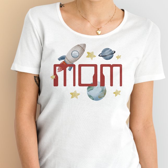 Camiseta Festa de aniversário Espacial Primeira Viagem Em T (Space Birthday Mom Shirt)