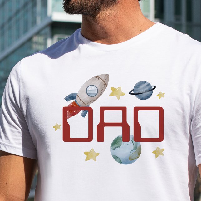 Camiseta Festa de aniversário Espacial Primeira Viagem Em T (Space Birthday Dad Shirt )
