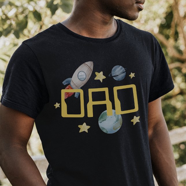 Camiseta Festa de aniversário Espacial Primeira Viagem Em T (Space Birthday Dad Tshirt)