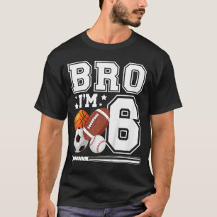 Camiseta Festa de Aniversário Esportiva de 6 anos Menino An