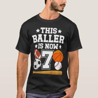 Camiseta Festa de Aniversário Esportiva de 7 Anos Completo 