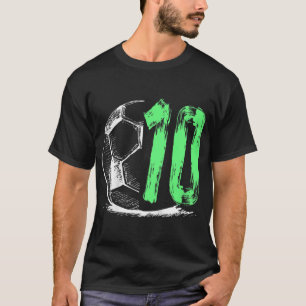 Camiseta Festa de aniversário infantil de futebol de 10 ano