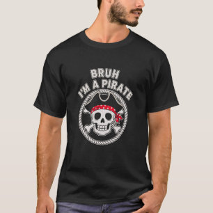 Camiseta Festa de Aniversário Infantil Pirata Bruh Engraçad