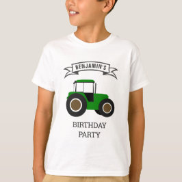 Camiseta Festa de Aniversário Infantil Trator da Fazenda Ve