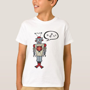 Camiseta Festa de Aniversário Menino Robô Retrô Desenho