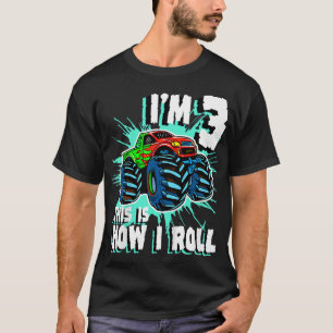 Camiseta festa de aniversário Monstro de 3 Anos de Idade