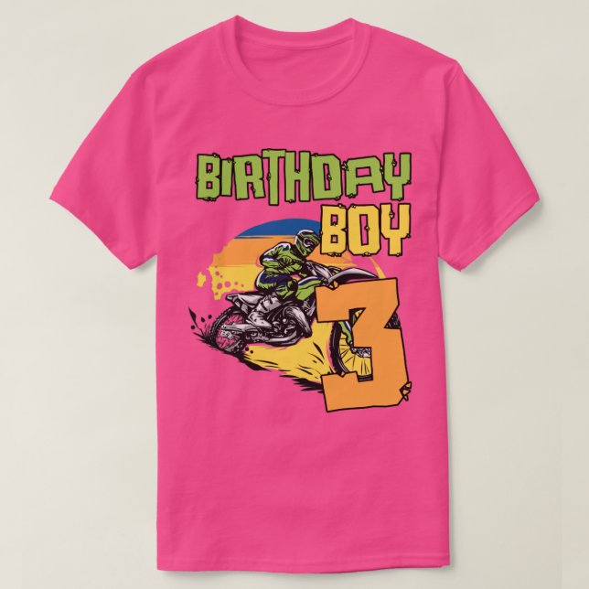 Camiseta festa de aniversário Motocross MX 3 (Frente do Design)