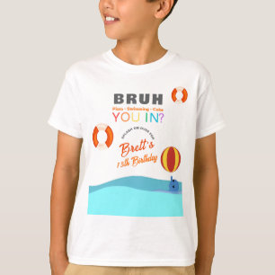 Camiseta Festa de Aniversário na Piscina Crianças Bruh