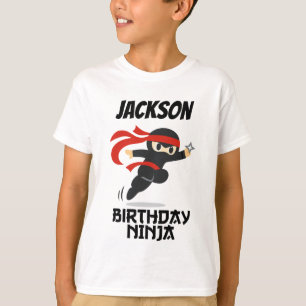 Camiseta Festa de Aniversário Ninja Nome Personalizado