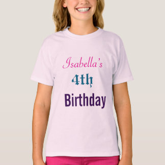 Camiseta Festa de aniversário personalizada com letra cursi