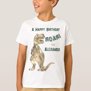Camiseta Festa de Aniversário Personalizada de Dinossauro T