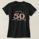 Camiseta festa de aniversário Personalizada Glitter 50 Fabu (Frente do Design)