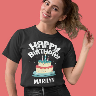 Camiseta Aniversário Personalizada Gatinha Marie Desenho