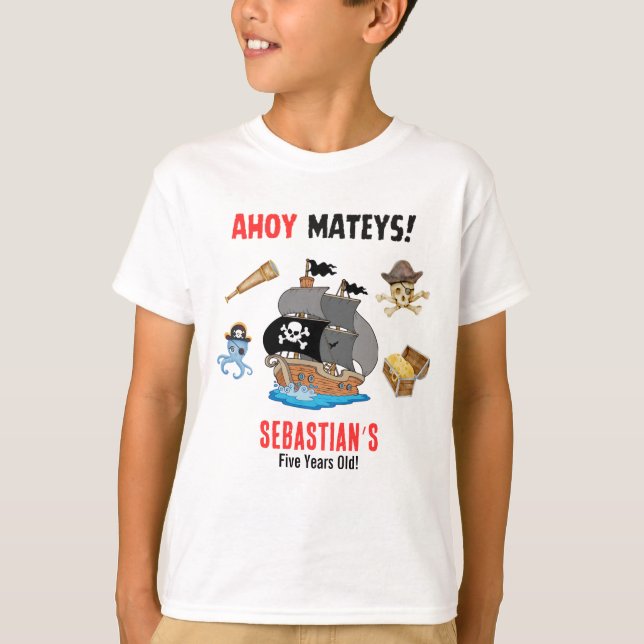 Camiseta Festa de aniversário Pirata (Frente)