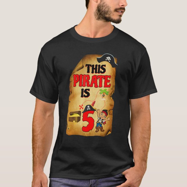 Camiseta Festa de aniversário Pirata Fornece Nascer De Meni (Frente)