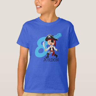 Camiseta Festa de aniversário Pirate 8º Nome T-Shirt