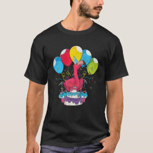 Camiseta Festa de aniversário rosa pássaro do zoológico ani