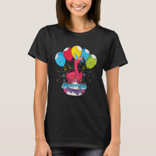 Camiseta Festa de aniversário rosa pássaro do zoológico ani