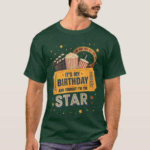 Camiseta Festa de Aniversário Tema de Filme Noite de Filme