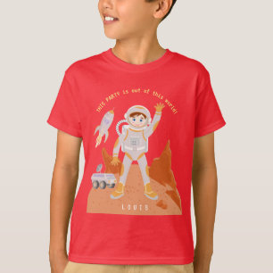 Camiseta Festa de aniversário temática do astronauta de Mar