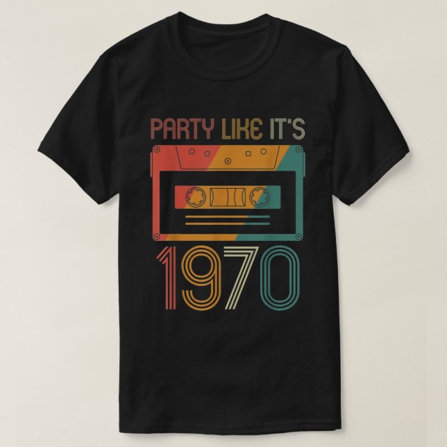 Camiseta Festa de Anos setenta dos anos 70 como em 1970 (Frente do Design)