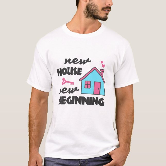 Camiseta Festa de Aquecimento Doméstico Nova Casa Começar (Frente)